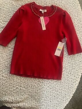 Nanette Lepore Red Jeweled women 
Sweater